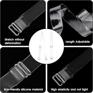 <span class=keywords><strong>Sujetador</strong></span> con correas <span class=keywords><strong>transparentes</strong></span> y realce en la espalda <span class=keywords><strong>Sujetador</strong></span> transparente sin espalda Ajustable Invisible Correa para el hombro Accesorio de <span class=keywords><strong>sujetador</strong></span> - Product Image 4