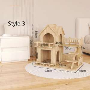 Arbre à <span class=keywords><strong>chat</strong></span> multifonctionnel à double niveau en bois massif avec <span class=keywords><strong>échelle</strong></span> en corde de chanvre <span class=keywords><strong>pour</strong></span> petits appartements, idéal <span class=keywords><strong>pour</strong></span> les chatons et les chats âgés - Product Image 6