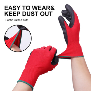 XINGYU Hombres <span class=keywords><strong>13g</strong></span> Poliéster <span class=keywords><strong>PU</strong></span> Recubierto Construcción Grden Guantes Antideslizantes PARA EL Trabajo Guantes de Trabajo de Seguridad de Color Rojo - Product Image 3