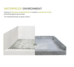 SMC ห้องอาบน้ำฝักบัวถาดท่อระบายน้ำศูนย์,เกณฑ์เดียว Alcove ห้องอาบน้ำฝักบัวฐานกระทะสำหรับห้องน้ำ60X32ใน - Product Image 5