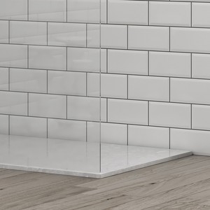 Kamalu KS2800C 100cm cabina doccia con vassoio rettangolare in vetro trasparente da 8mm e aspetto dritto per il bagno - Product Image 5