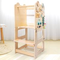 Tabouret de cuisine pliable multifonction en bois pour tout-petits Chaise d'apprentissage pour enfants Cadeaux pour garçons et filles