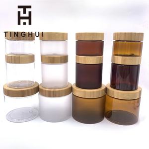 Échantillon gratuit, pot cosmétique en plastique de 250 ml, pot à miel en plastique noir, pots en plastique transparent pour crème corporelle avec couvercles à vis - Product Image 4