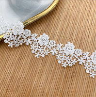 Code à barres dentelle nouveau motif floral vêtements accessoires maison pyjamas broderie dentelle Soluble dans l'eau en soie de Polyester