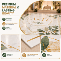 Piste de danse de mariage personnalisée, décor de signe de mariage amovible, autocollant vinyle bleu pailleté pour piste de danse, revêtement de piste de danse d'anniversaire