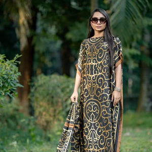 Nouvelles Robes Kaftan en Soie Satinée Imprimée Taille Unique pour Femmes – Robe de Nuit Longue Tendance Africaine pour Femme – Vente en Gros - Product Image 2