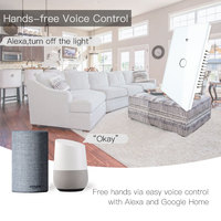 Interrupteur mural tactile intelligent Wi-Fi RF433 pour maison connectée, 1/2/3 gangs, panneau en verre, interrupteur intelligent