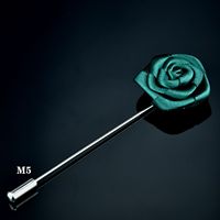 Jas bros jarum panjang Pria pin kerah buatan tangan bunga mawar pria bros untuk setelan pernikahan korsase (KBL133)