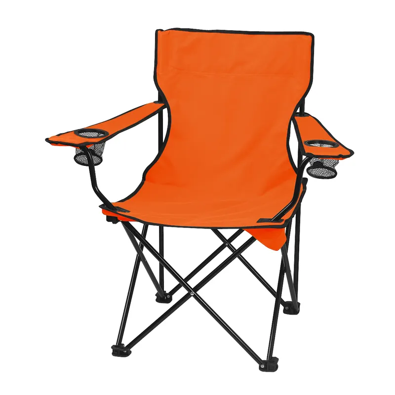 Sedia da giardino portatile da esterno stampa Logo personalizzata con braccioli portabicchieri pieghevole sedia da campeggio pieghevole sedia da spiaggia