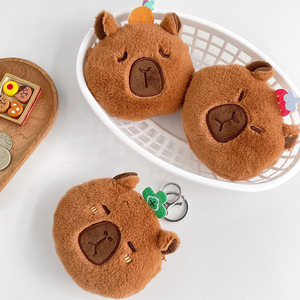Lilangda กระเป๋าการ์ตูน capybara สีน้ำตาลสุดสร้างสรรค์กระเป๋าผ้ากำมะหยี่เครื่องประดับพวงกุญแจที่เก็บจี้พวงกุญแจตุ๊กตาน่ารักพวงกุญแจ - Product Image 1