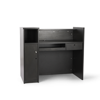 Comptoir de caisse moderne pour salon de beauté, table de réception spacieuse en MDF et acier inoxydable pour salon de manucure