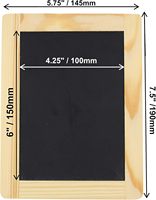 Tableau noir en bois Meetu MT260521, cadre en bois brut, 4x6 pouces, couleur personnalisable, portable - Pack de 6 tableaux noirs pour usage promotionnel