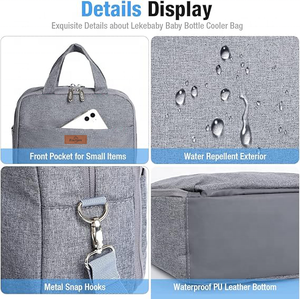 <span class=keywords><strong>Bolsa</strong></span> Enfriadora <span class=keywords><strong>de</strong></span> Leche Materna Reutilizable, Portátil y Suave Freshore con Paquete <span class=keywords><strong>de</strong></span> Hielo, Capacidad para 4 Biberones, para Madres Lactantes y Guarderías - Product Image 5