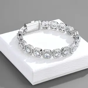 11mm Square Zircon Crystal Sugar Cuban Link Chain Personalized Fashion Design Accessories Full Diamond Cuba Chain Jewelry