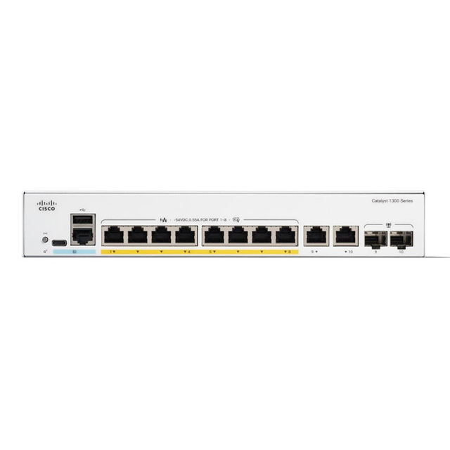 Original C1300 Series Poe Switch 8 Port Smart Network Switch C1300-8FP-2G 2 X 1G RJ45/SFP Combo Layer 2 Enterprise Switch