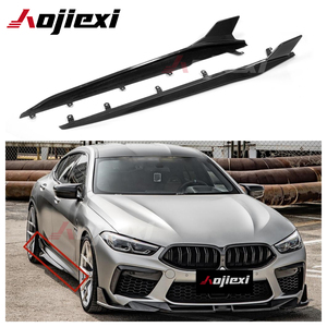 Falda lateral de fibra de carbono seca estilo SQ de alta calidad para <span class=keywords><strong>BMW</strong></span> G14 G15 G16 840i <span class=keywords><strong>M850i</strong></span> M8 2019 + Kit de cuerpo de labio divisor de parachoques lateral - Product Image 1