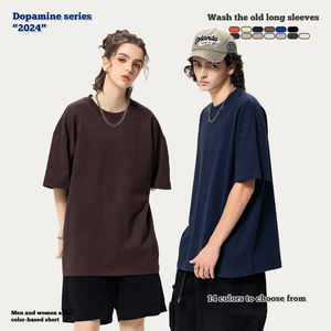 Hot Custom Logo Unisex 305g 100% Cotton Heavyweight Casual <b>Plain</b> Blank <b>Oversize</b> Men's <b>T</b> <b>Shirt</b> - Product Image 4