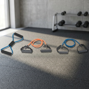 Latex Foam Handle Tension Straps Yoga Ropes Durable Resistance Stretching Tubing 120cm <b>Light</b> 6x10mm Customized Colors Polybag - Product Image 2