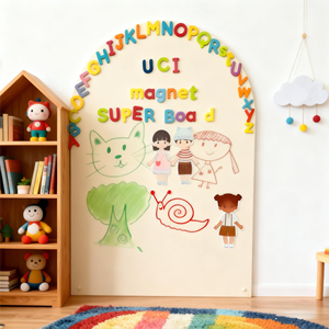 Autocollant mural magnétique pour enfants avec <span class=keywords><strong>tableau</strong></span> noir et <span class=keywords><strong>tableau</strong></span> blanc amovible en feutre uni 950x750mm certifié EN71 - Product Image 1