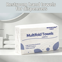 Serviettes en papier multi-plis, 1 pli, super absorbantes, en pâte de bois vierge, distributeur commercial en vrac pour salle de bain, OEM/ODM