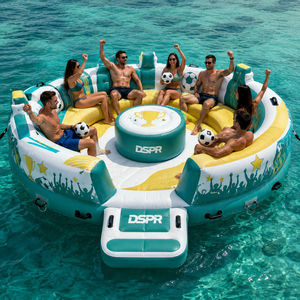 Plateforme flottante gonflable pour le football nautique, grande île aquatique ronde pour les loisirs en mer et les divertissements en plein air - Product Image 5