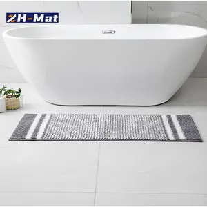 Tapete de banho absorvente de tamanho personalizado, tapete de microfibra antiderrapante lavável para banheira, banheira, área de cozinha, corredor, 50x120cm