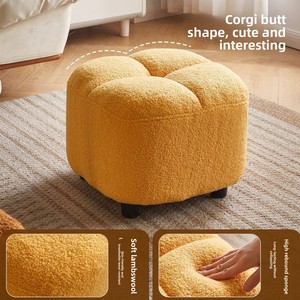<span class=keywords><strong>Tabouret</strong></span> bas créatif pour entrée, <span class=keywords><strong>petit</strong></span> <span class=keywords><strong>banc</strong></span> simple en velours, <span class=keywords><strong>tabouret</strong></span> d'appoint rembourré doux pour salon et usage domestique - Product Image 3