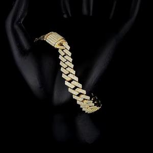 Bracelet tendance en argent sterling 925 avec maillons en moissanite, bijoux de mode hip-hop, cadeau unisexe, chaîne - Product Image 2