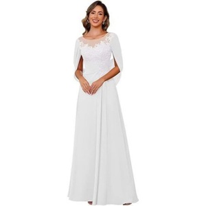 Nuovi Abiti da Sera per Matrimoni, Vestiti Formali in Chiffon con Applicazioni in Pizzo e Pieghe per Ospiti, Abiti per la Madre della Sposa - Product Image 3