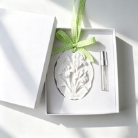Diffuseur d'huiles essentielles en céramique parfumée, pendentif désodorisant de luxe pour voiture et armoire, en forme de fleur en porcelaine