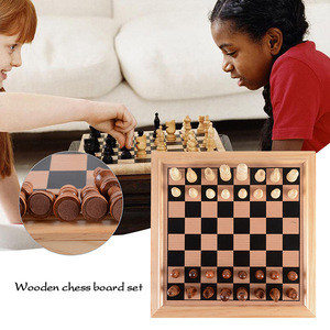 Giá Rẻ Bằng Gỗ 7-Trong-1 Cờ Vua, Cờ, Cờ Thỏ Cáo, Domino, Cribbage Hội Đồng Quản Trị, Chơi Thẻ & Xi Xúc Xắc Trò Chơi Combo Set - Product Image 6