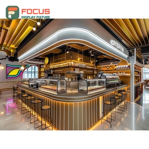 Creative Coffee Display Cabinet White Panel Finish Coffee Bag Display Area Storefront Coffee Cabinet - Product Image 5