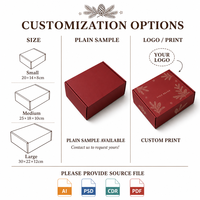 Boîte en papier kraft personnalisée, rouge vin, avec couvercle à charnière, imprimé botanique, logo personnalisé de qualité supérieure, coffret cadeau pour biscuits de Noël