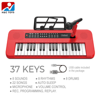 37-Key Electronic Keyboard for Kids Plastic Electric Piano Stand Chair Includes Microphone Toy Musical Instrument for Home Use