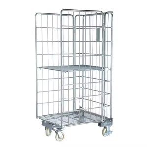 रोल कंटेनर तीन तरफ ढहने योग्य गोदाम लॉजिस्टिक्स ट्रॉली 500 किलोग्राम चार पहियों के साथ अनुकूलित - Product Image 2