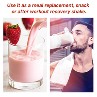 Meal Shake Brûle-Graisse, Substitut de Repas Protéiné, Fibres, Probiotiques, Saveur Gâteau aux Fraises, 20g de Protéines, Poudre Substitut de Repas