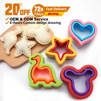 Aksesoris makanan anak-anak dapur pemotong kue Cortadores De Sandwich Para ninos Set pemotong Sandwich
