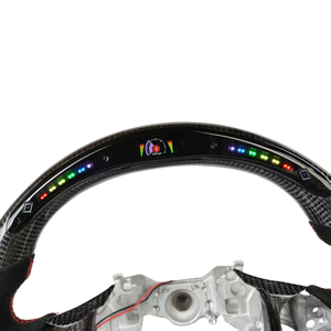 Volant sport personnalisé DINGNUO en fibre <span class=keywords><strong>de</strong></span> carbone et cuir pour Corolla <span class=keywords><strong>Prius</strong></span> Yaris RAV4 Camry - 3 branches, 35 mm, fabriqué au Guangdong - Product Image 4