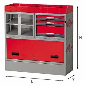 Armario para Herramientas 5006 EF6 Rojo y Gris con Cajones y Puertas para Almacenamiento en Taller - Product Image 1