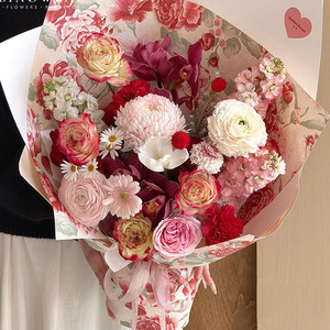 Original high-end Mother's Day flower packaging <b>paper</b> with exquisite craftsmanship and embossed floral packaging materials - Product Image 1