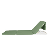 Chaise de plage pliante de luxe d'été avec dossier réglable, en aluminium, sans pieds, rembourrée, pour pique-nique et plage