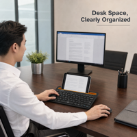 Ensemble clavier et souris sans fil RF 2,4 GHz silencieux, ergonomique et étanche avec fente pour carte, idéal pour le bureau professionnel