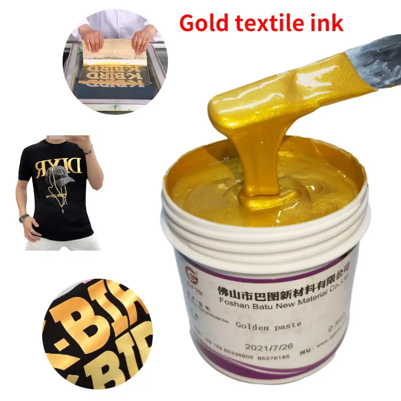 Water Based Super Shiny Metallic Golden Paste for Bazin screen printing