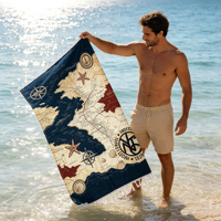 Wholesale Custom Printed Adult Personalized High-quality Pure Cotton Quick-Dry Eco-Friendly Sand Free Turkish Luxury Beach Towel