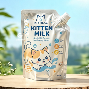 Bolsas con Boquilla Aluminizadas Impresas Personalizadas de Fábrica para Alimentos Líquidos para Mascotas, Caldo de Hueso, Leche de Cabra, Bebidas Nutritivas para Perros y Gatos - Product Image 5