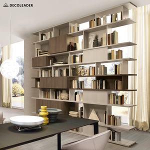 Di lusso Soggiorno Libreria Mensole con Galleggiante Unità TV <span class=keywords><strong>in</strong></span> <span class=keywords><strong>Legno</strong></span> e Grigio Scuro - Product Image 4