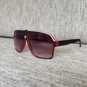 New Men Sport Sunglasses PU Leather Square Frame Cycling Glasses Cool Outdoor Glasses For Men