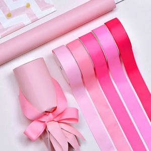 Cinta de grogrén cosida con sillín de 22MM personalizada rosa para caja de regalo DIY embalaje rollo de 100 yardas - Product Image 4