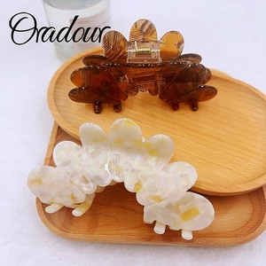 Oradour 10.5cm Acétate de Cellulose Léger Durable <span class=keywords><strong>Cheveux</strong></span> Griffe Barrettes Femmes Mariage Styling Coquette <span class=keywords><strong>Fleur</strong></span> Pétale Carton - Product Image 4