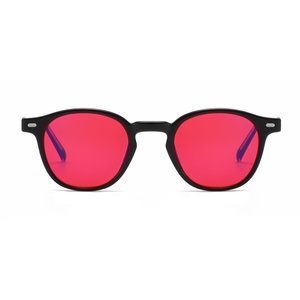 Gafas Ópticas <span class=keywords><strong>Vogue</strong></span> 2026 con Armazón Redondo de TR90 y Acetato, <span class=keywords><strong>Lentes</strong></span> Rojo Anaranjado, Bloqueador de Luz Azul - Product Image 4